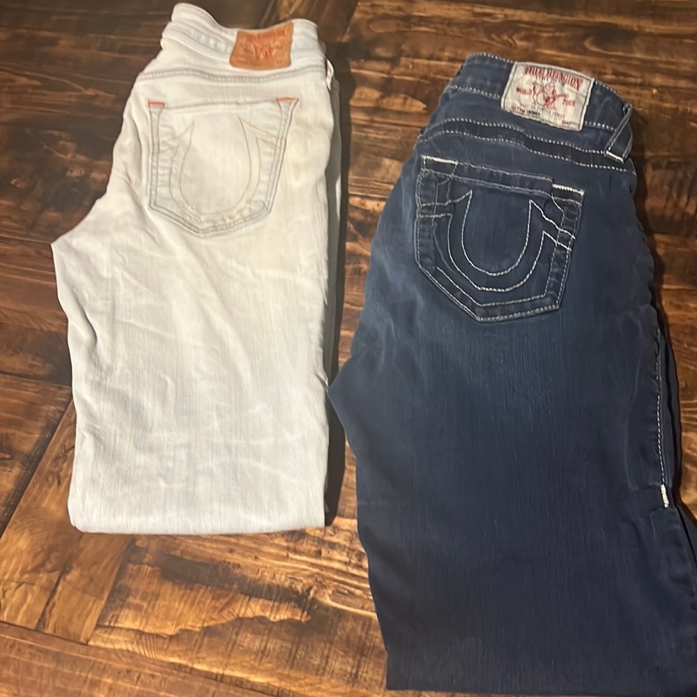 Size 27 True Religion jeans lot Stella Skinny Curvy Contour
